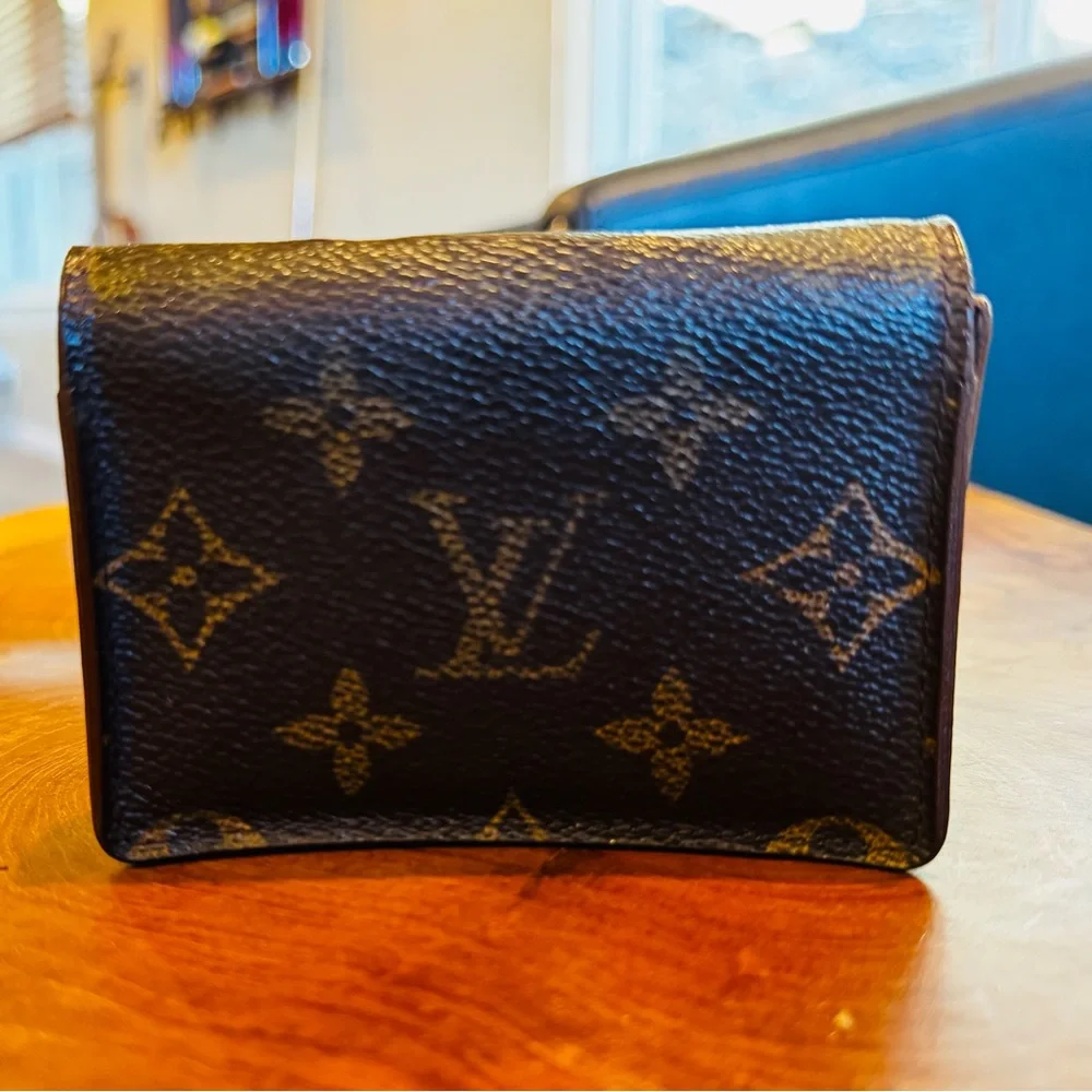 Louis Vuitton Monogram Enveloppe Cartes De Visite Card Case Brown